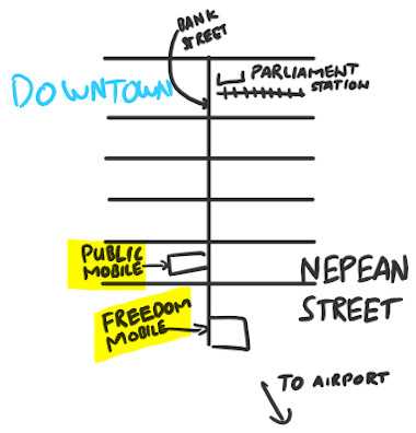 Map to Canada SIM cards near downtown Ottawa